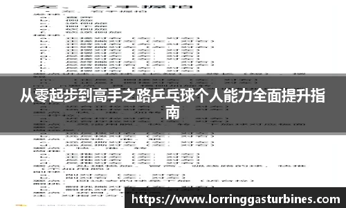 从零起步到高手之路乒乓球个人能力全面提升指南
